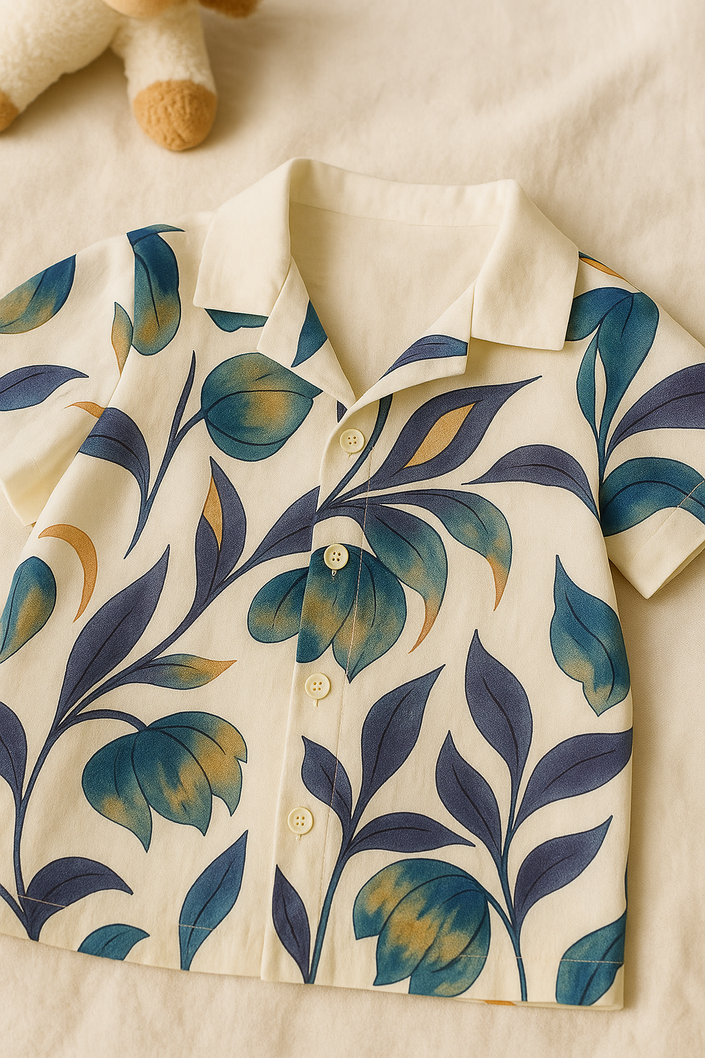 Baby Boy Floral Shirt and Black Pants Set