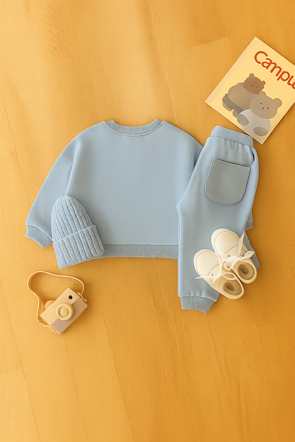 Baby Boy Light Blue Winter Outfit Set