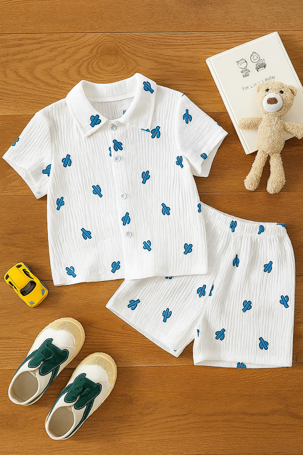 Baby Boy Cotton Shirt and Shorts Set