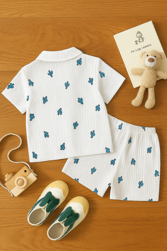 Baby Boy Cotton Shirt and Shorts Set