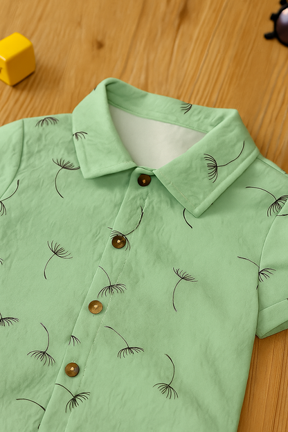 Baby Boy Mint Green Shirt and Shorts Set