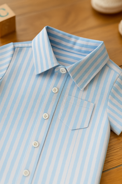 Baby Boy Striped Shirt and Shorts Set