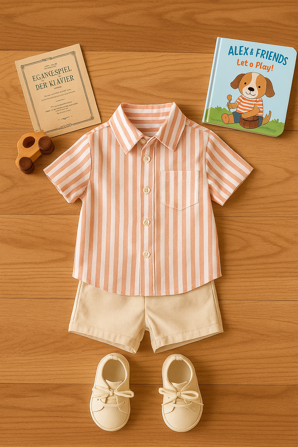 Baby Boy Striped Shirt and Shorts Set