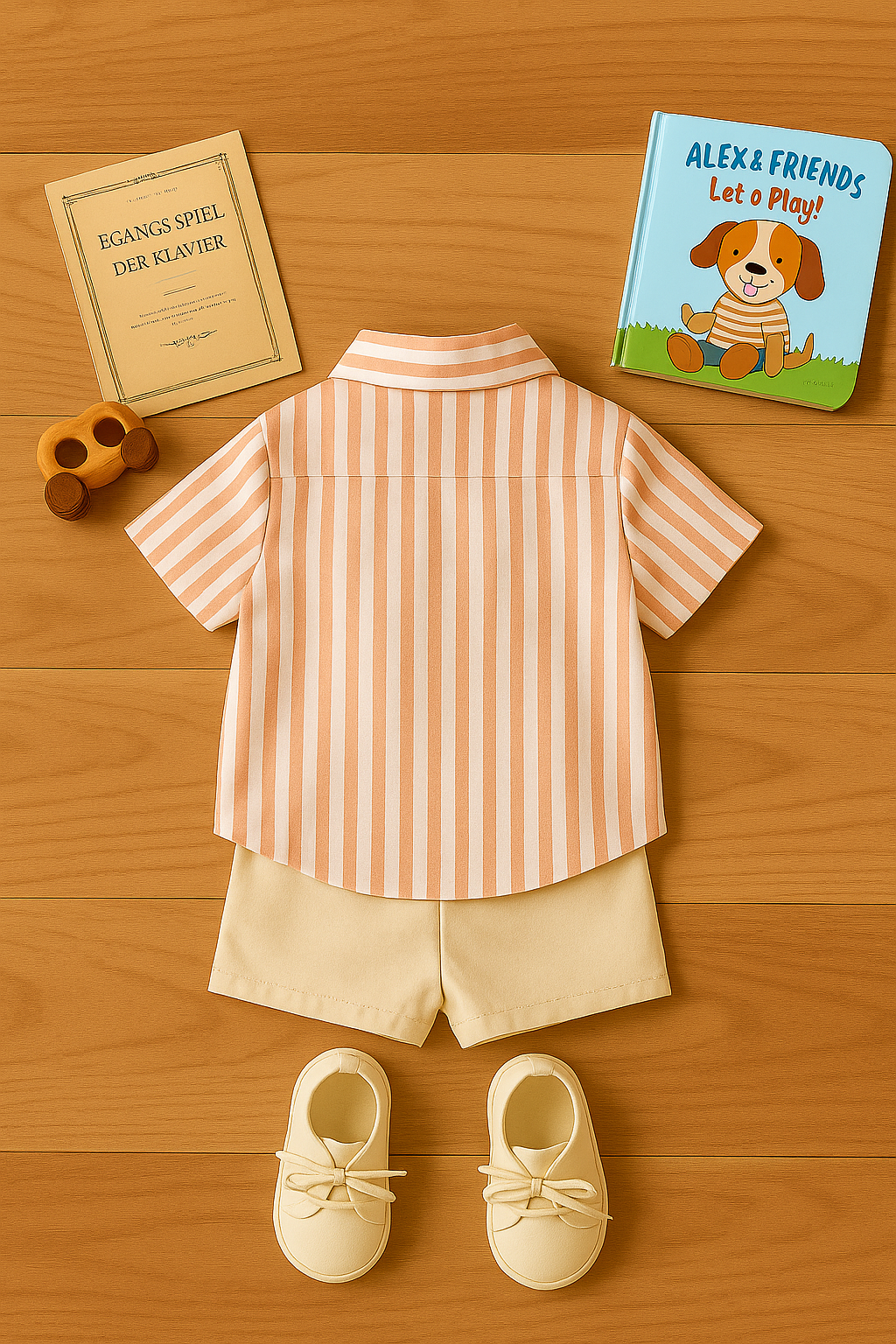 Baby Boy Striped Shirt and Shorts Set