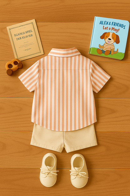 Baby Boy Striped Shirt and Shorts Set