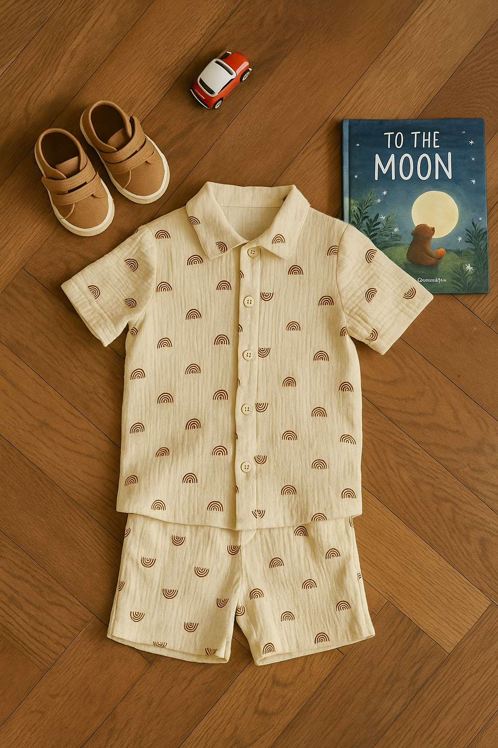 Baby Boy Cotton Shirt and Shorts Set Soft and Comfortable Summer Outfit