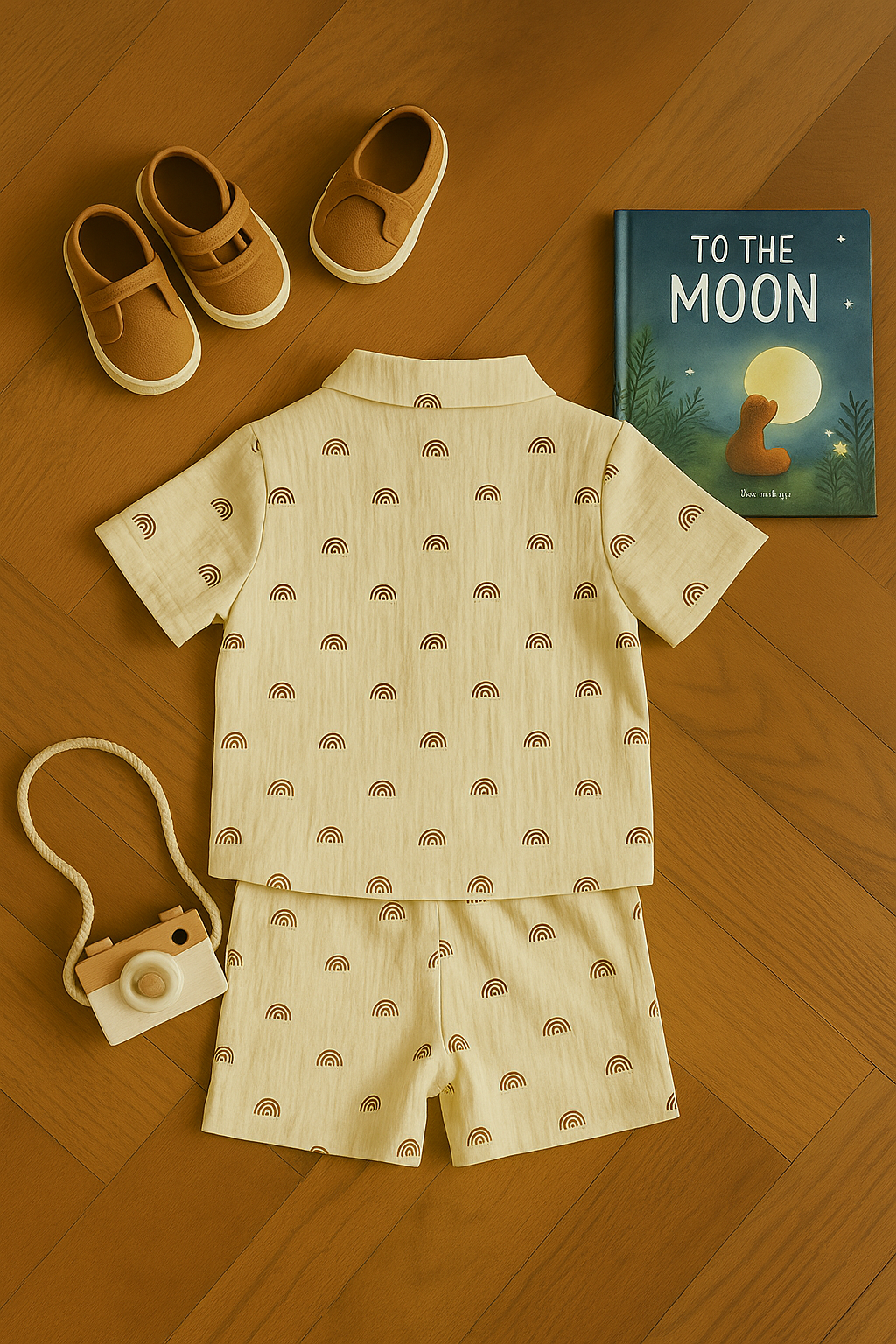Baby Boy Cotton Shirt and Shorts Set Soft and Comfortable Summer Outfit