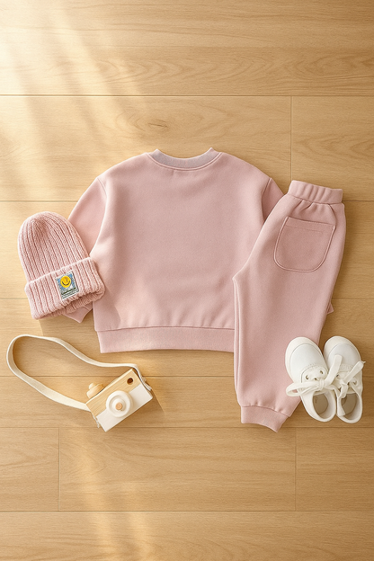 Baby Boy Pink Winter Outfit Set