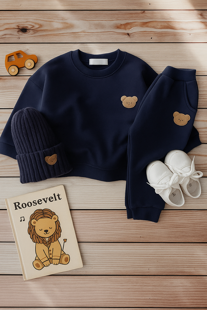 Navy Blue Baby Boy Winter Outfit Set