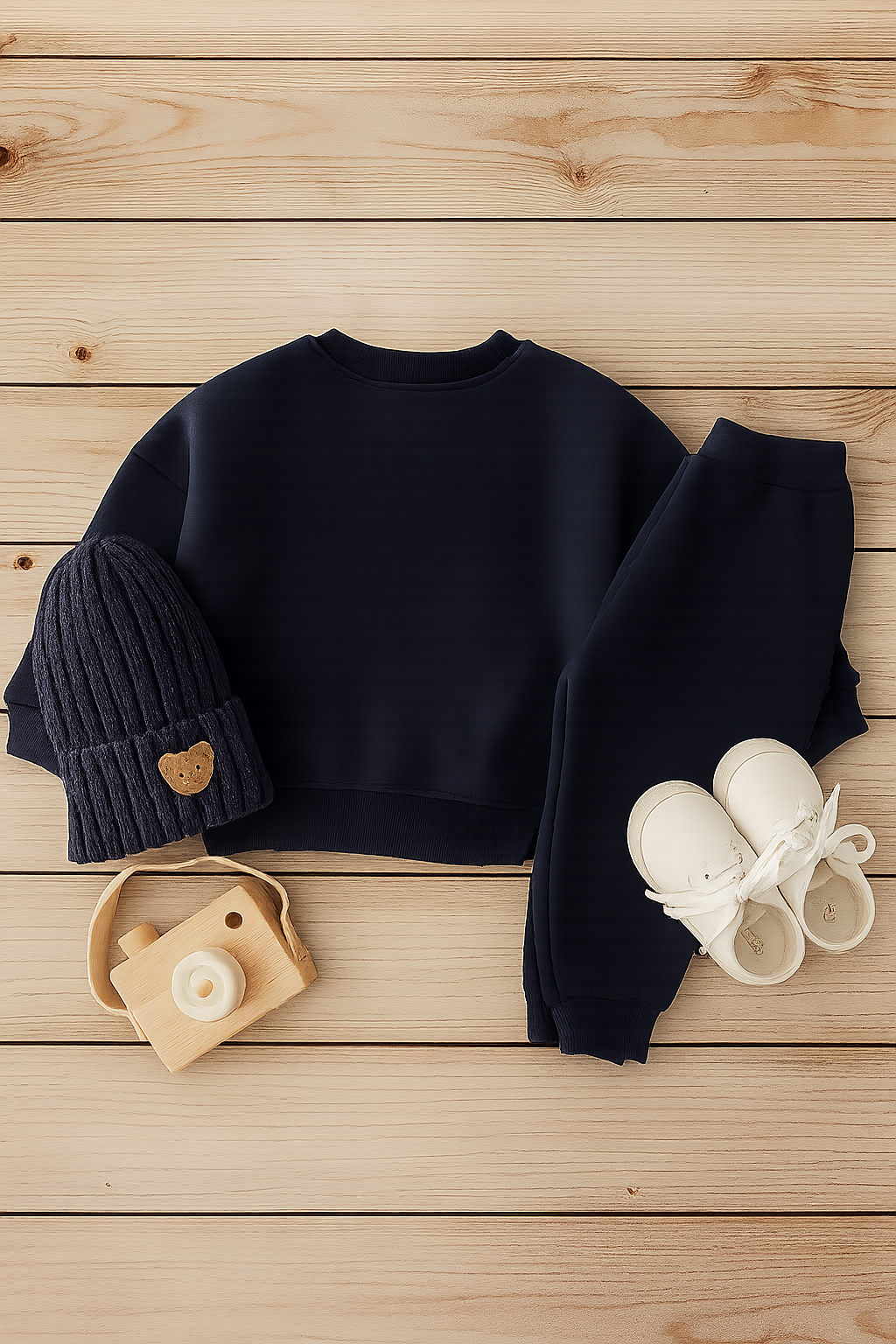 Navy Blue Baby Boy Winter Outfit Set
