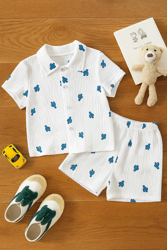 Baby Boy Cotton Shirt and Shorts Set