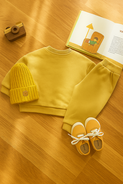 Baby Boy Mustard Winter Outfit Set