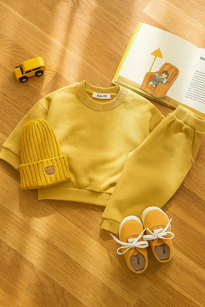 Baby Boy Mustard Winter Outfit Set